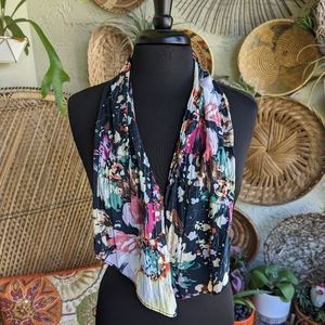 Black Floral‎ Bohemian Scarf Retro Headband Hippie Festival Aesthetic